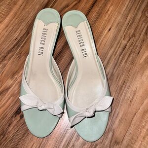 Rebecca Blue Kitten Heels with Bow